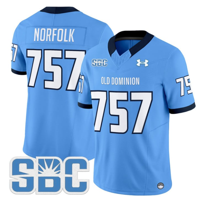 Norfolk Jersey #757 Old Dominion Monarchs 2025 Vapor Limited Stitched Blue