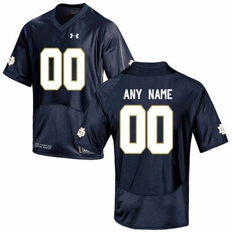 Norte Dame Fighting Irish Custom Name Number Football Jersey Blue