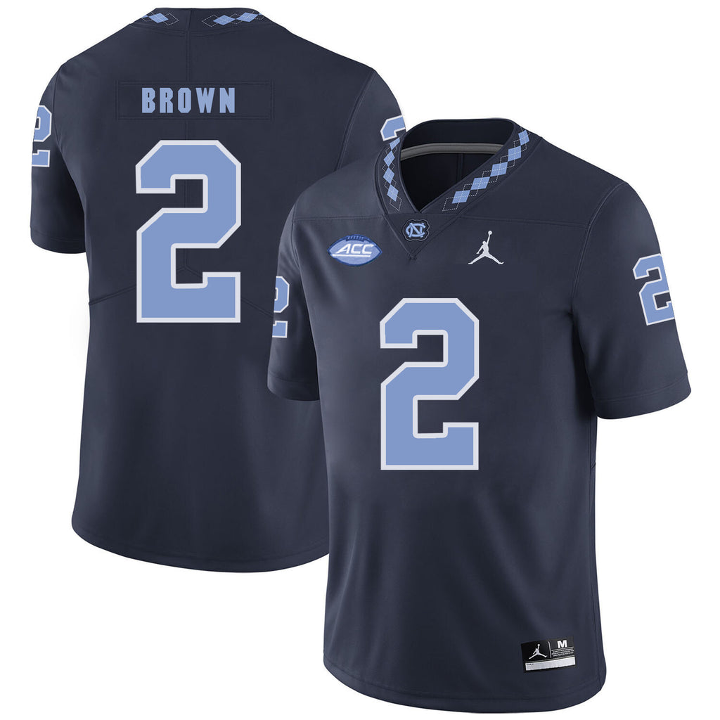 North Carolina Tar Heels #2 Jordon Brown NCAA Football Jersey Black