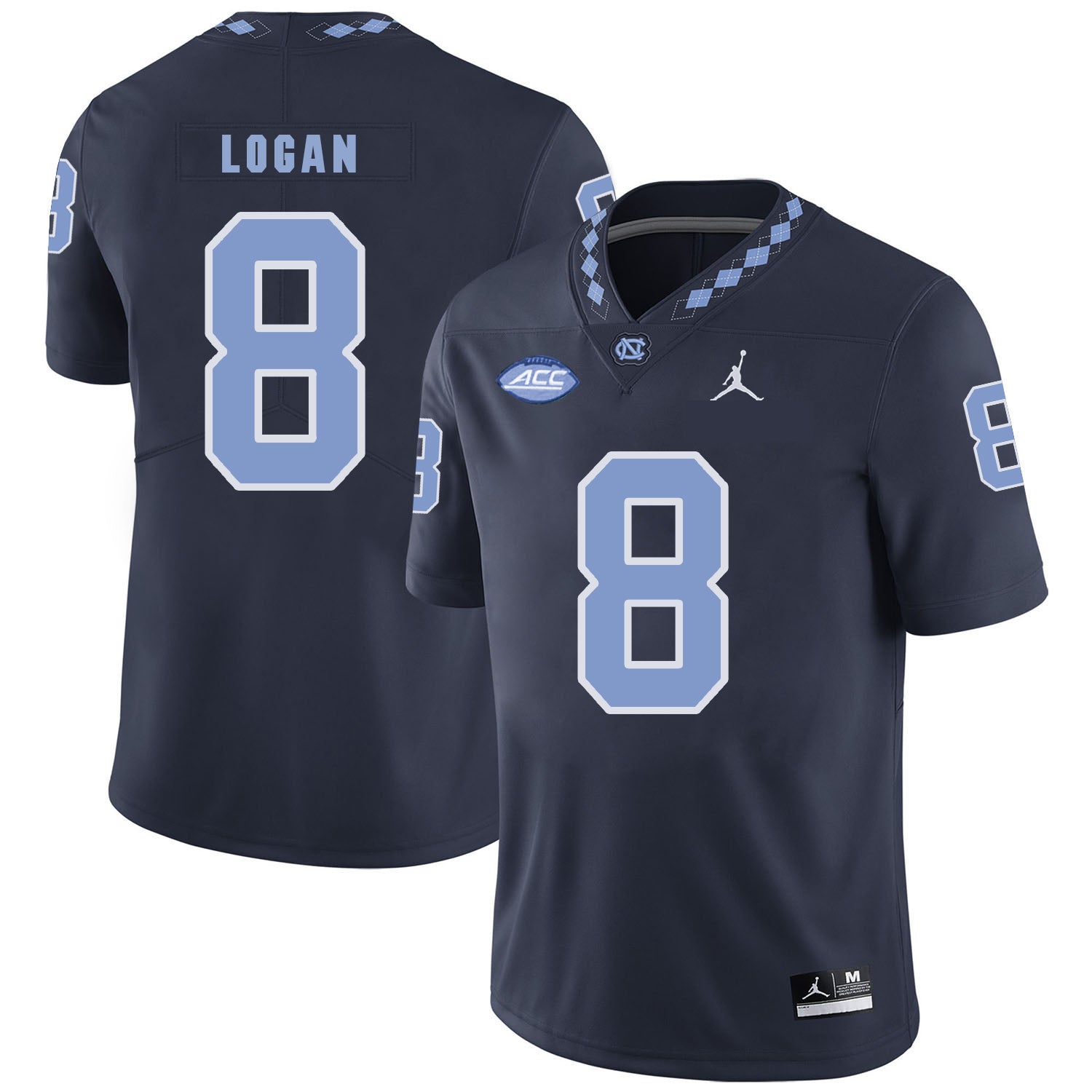 North Carolina Tar Heels #8 TJ Logan NCAA Football Jersey Black