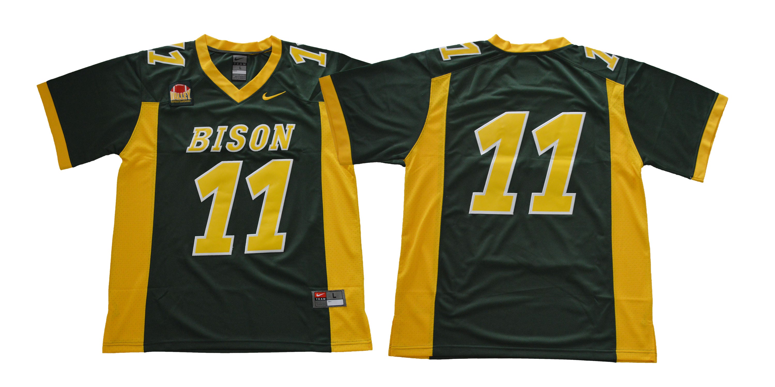 North Dakota State Bison #11 Carson Wentz Football Jersey Green