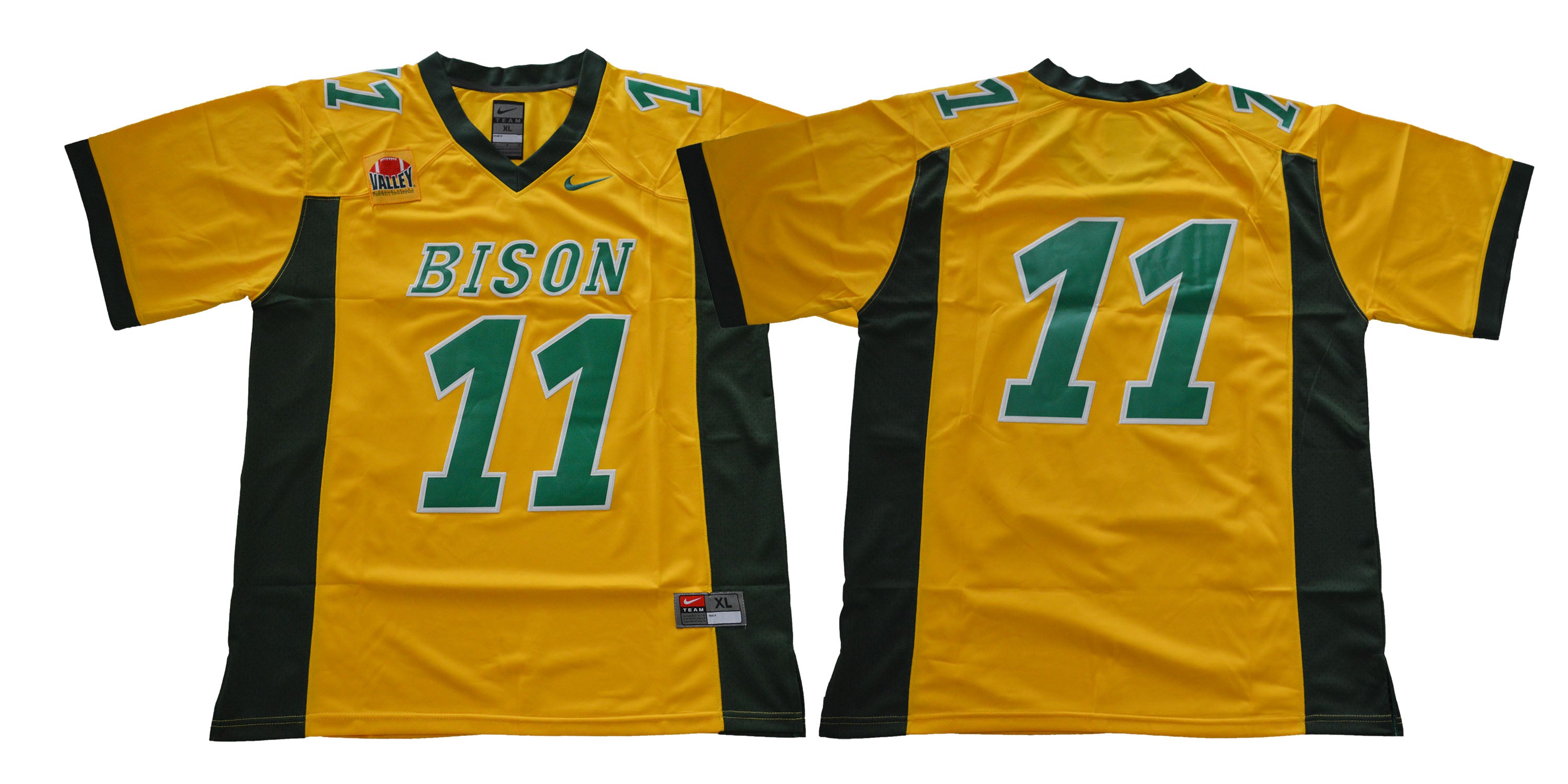 North Dakota State Bison #11 Carson Wentz Football Jersey Yellow