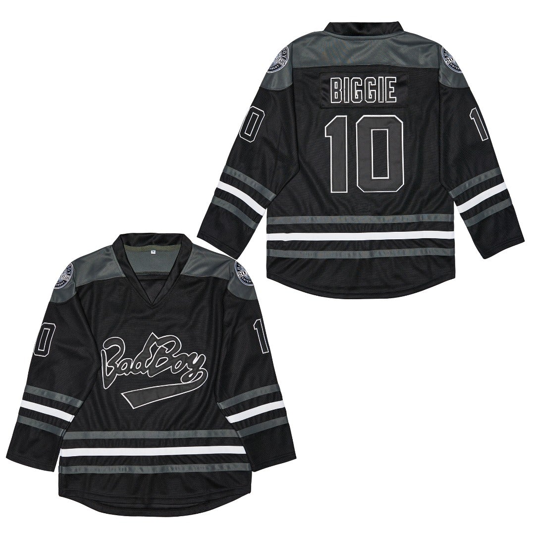 Notorious BIG Biggie Small #10 Bad Boy Hockey Black Jersey