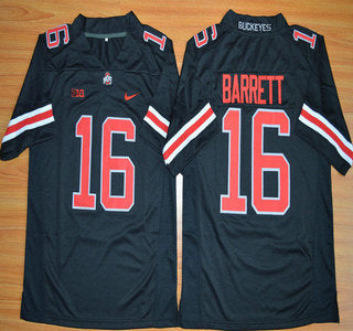 Ohio State Buckeyes #16 J.T. Barrett Black With Red 2015 College Football Limited Jersey