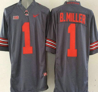Ohio State Buckeyes #1 Baxton Miller Gray 2015 College Football Limited Jersey
