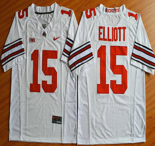 Ohio State Buckeyes #15 Ezekiel Elliott White 2015 College Football Limited Jersey