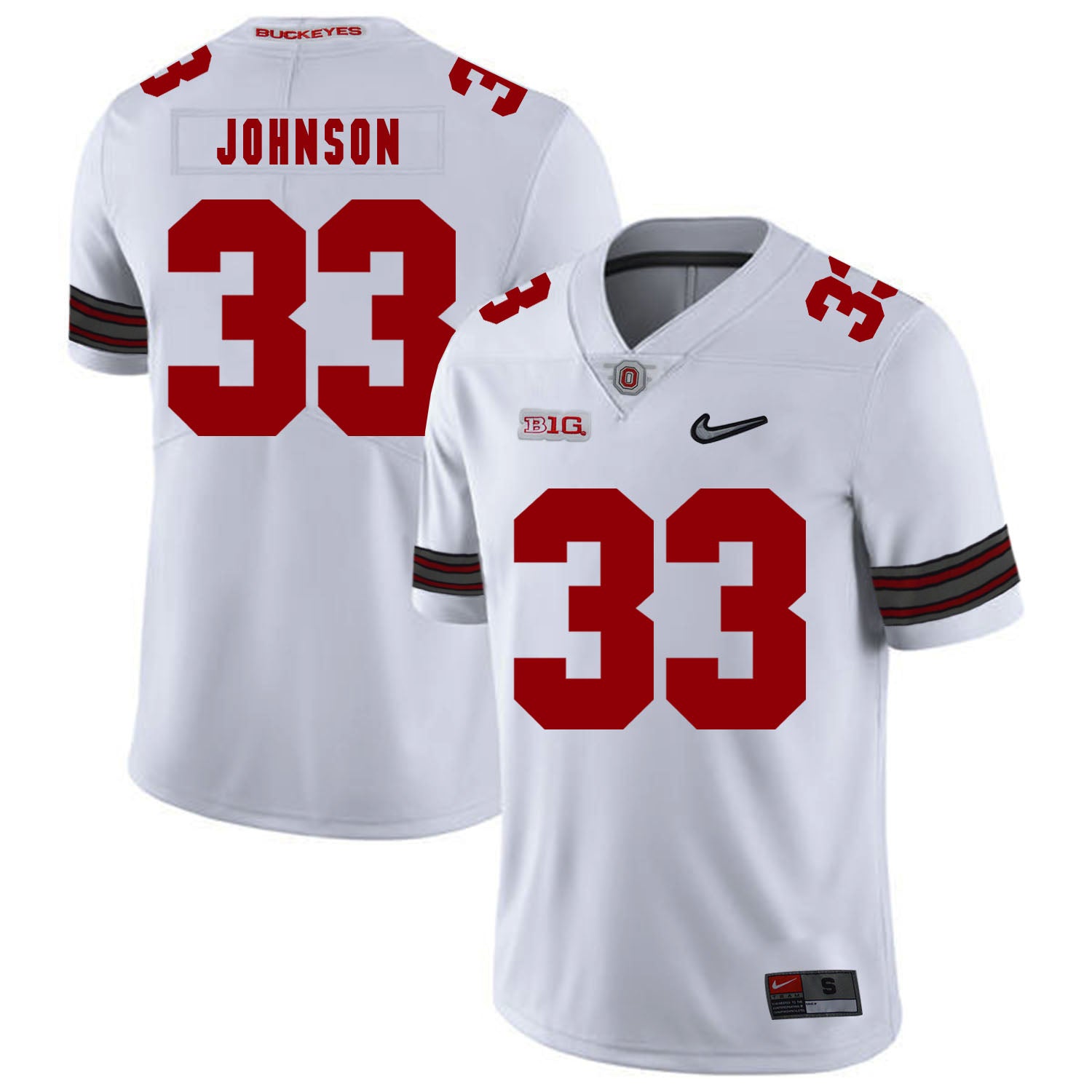 Ohio State Buckeyes #33 Pete Johnson Football Jersey Diamond White