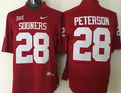 Oklahoma Sooners #28 Adrian Peterson Red College Football Jersey