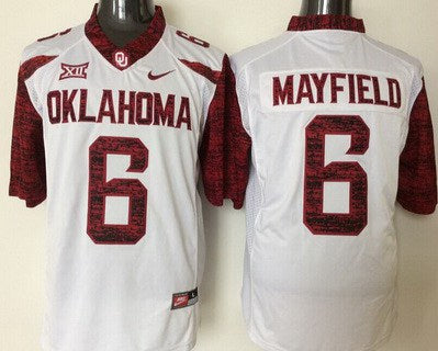 Oklahoma Sooners #6 Baker Mayfield White 2016 College Football Jersey