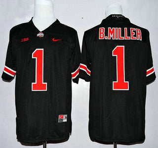 Ohio State Buckeyes #1 Baxton Miller Black With Orange College Football Limited Jersey
