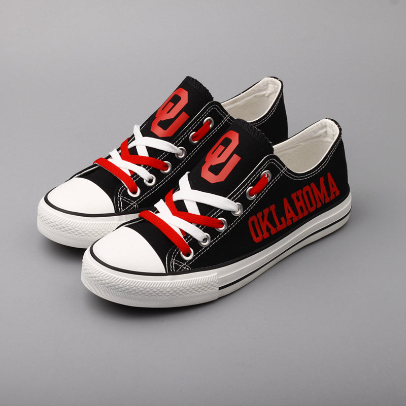Oklahoma Sooners Limited Print NCAA College Students Low Top Canvas Shoes Sport Sneakers 1