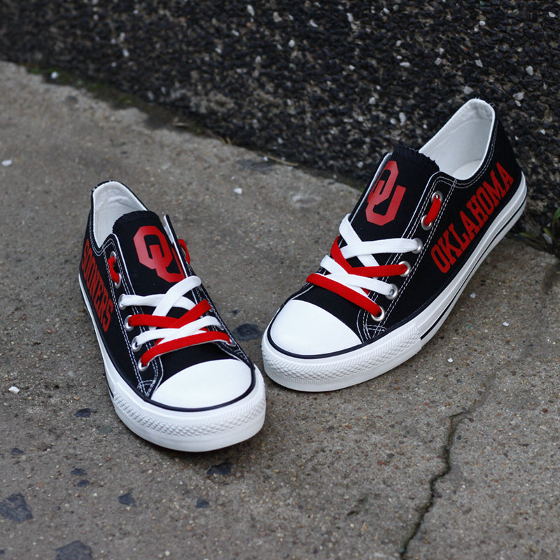 Oklahoma Sooners Limited Print NCAA College Students Low Top Canvas Shoes Sport Sneakers 1