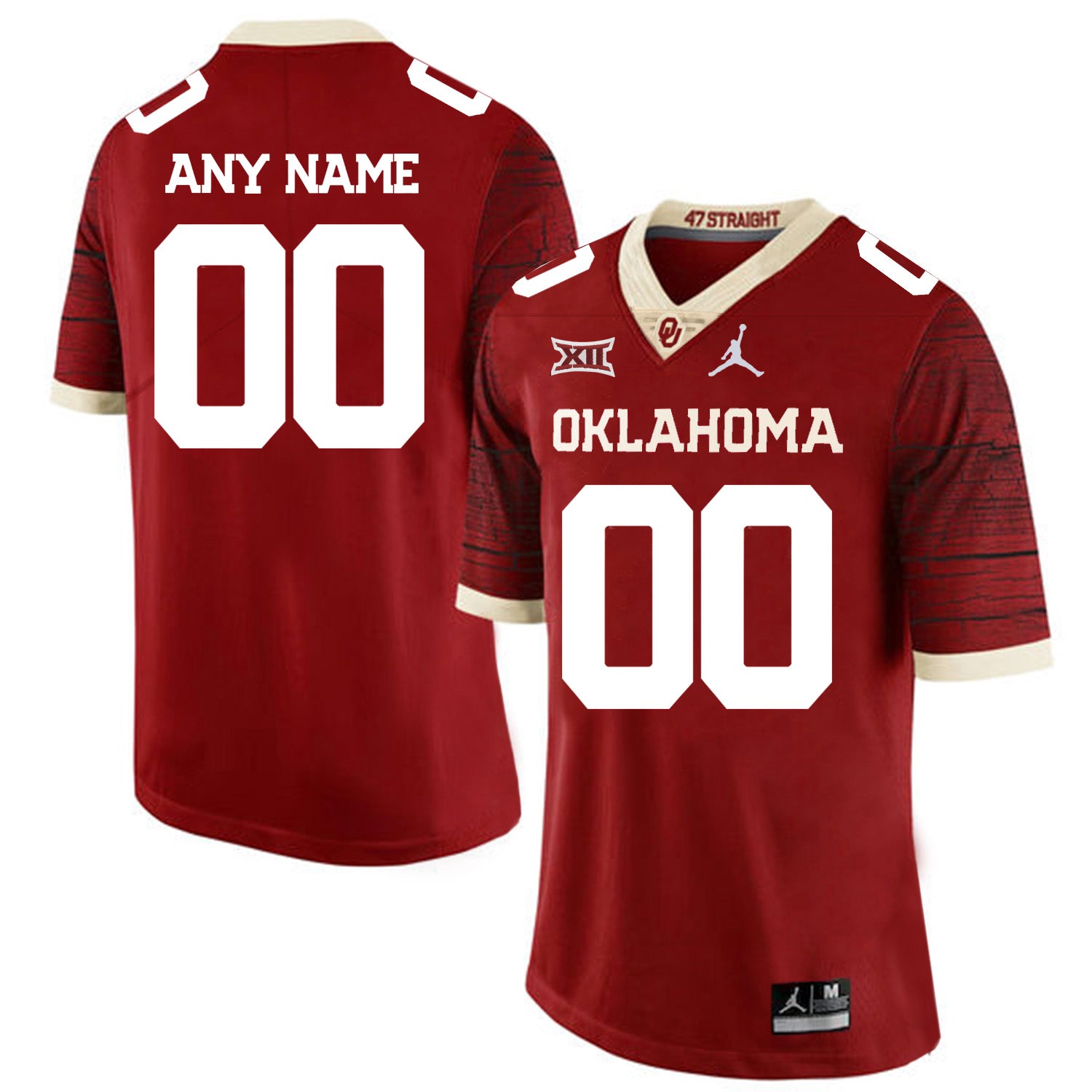 Oklahoma Sooners Custom Name and Number Football Jersey Red