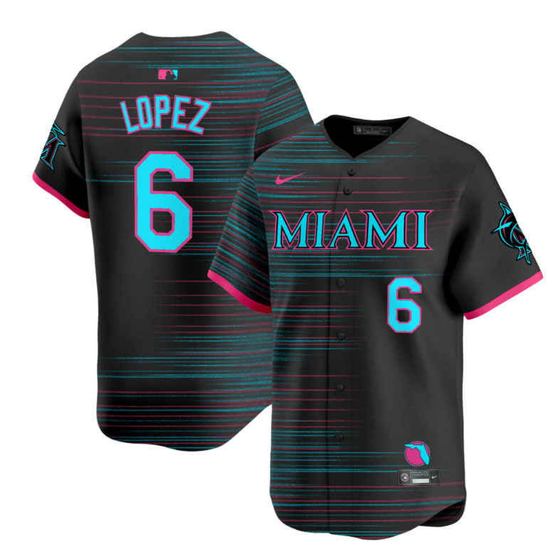 Otto Lopez Jersey #6 Miami Marlins 2025 City Connect Vapor Premier Limited Stitched