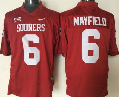 Oklahoma Sooners #6 Baker Mayfield Red College Football Jersey