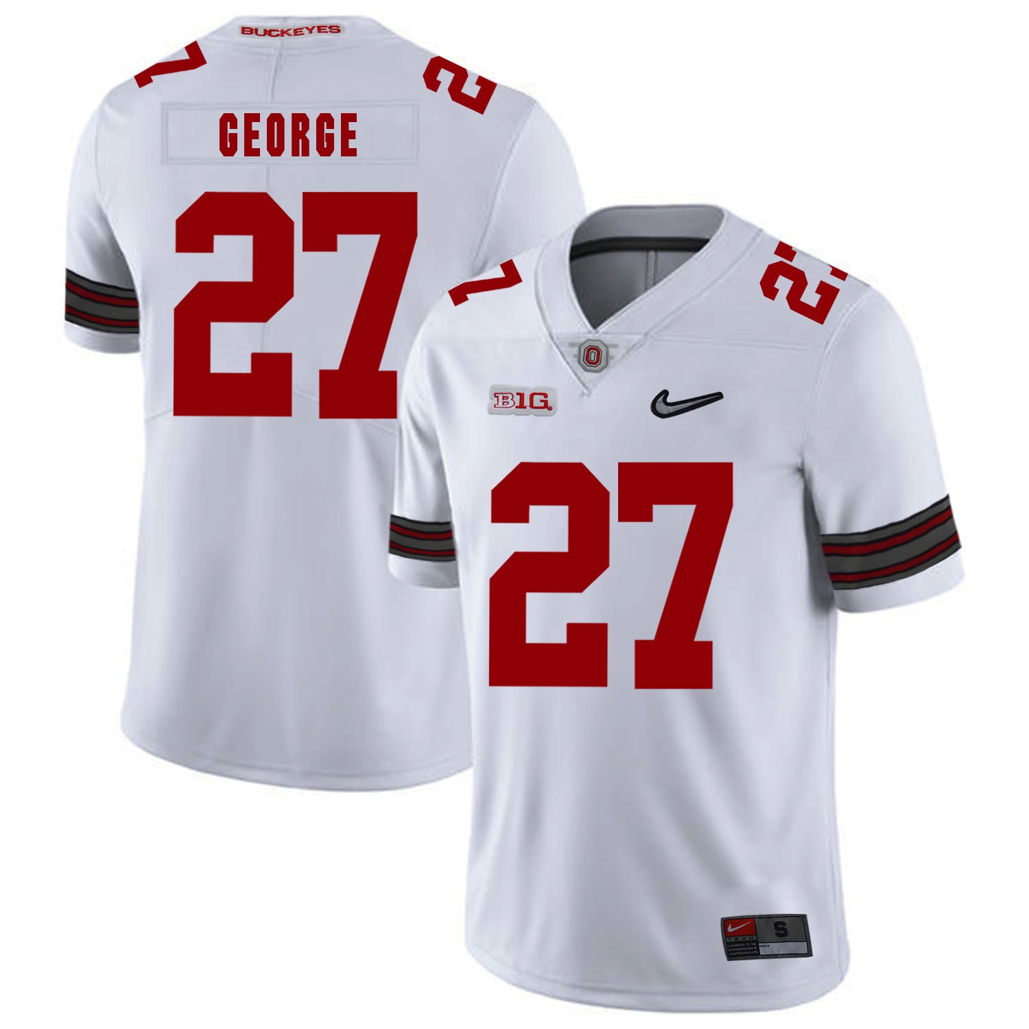 Ohio State Buckeyes #27 Eddie George Football Jersey Diamond White