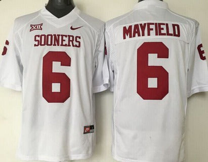 Oklahoma Sooners #6 Baker Mayfield White College Football Jersey