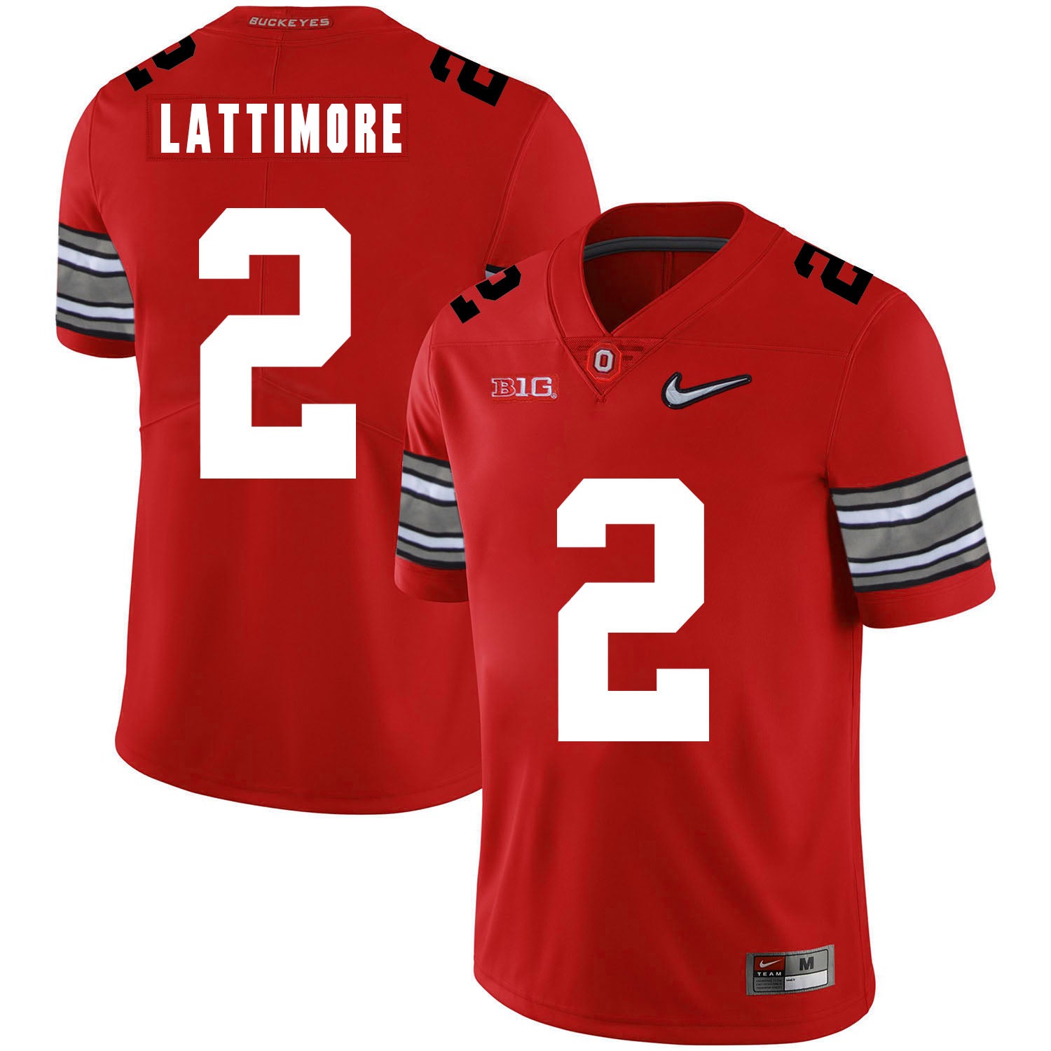 Ohio State Buckeyes #2 Marshon Lattimore Football Jersey Diamond Red