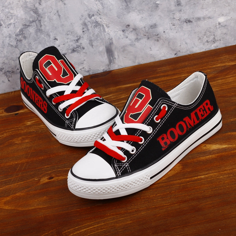 Oklahoma Sooners Limited Print NCAA College Students Low Top Canvas Shoes Sport Sneakers 2