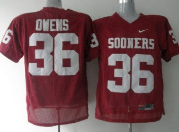 Oklahoma Sooners #36 Owens Red Jersey