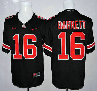 Ohio State Buckeyes #16 J.T. Barrett Black With Red College Football Limited Jersey