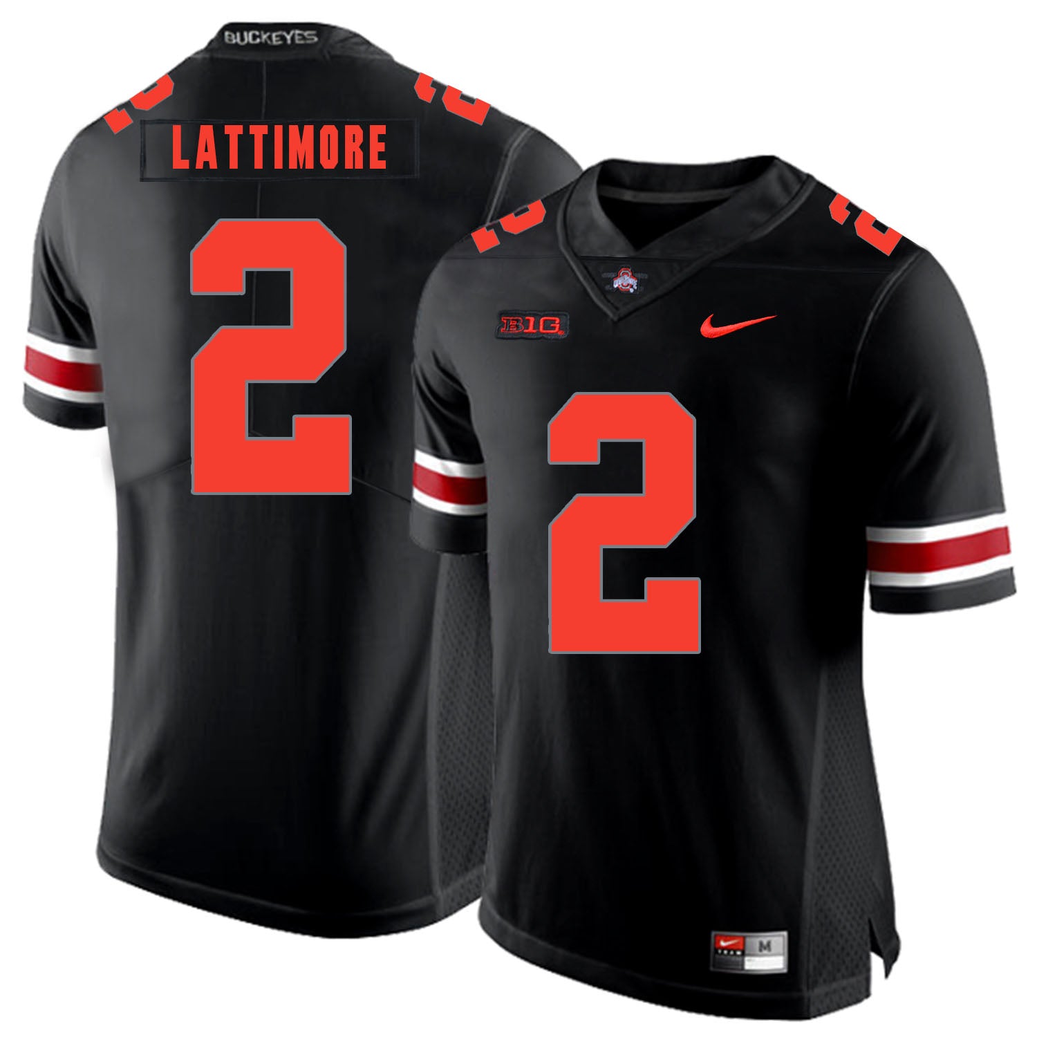 Ohio State Buckeyes #2 Marshon Lattimore Football Jersey Black Shadow