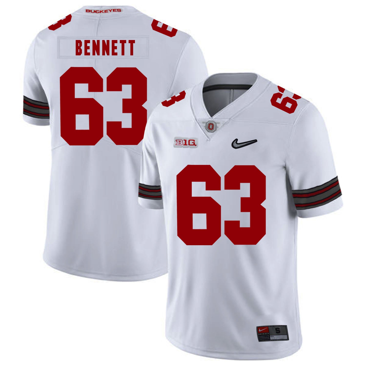Ohio State Buckeyes #63 Michael Bennett IV Football Jersey Diamond White