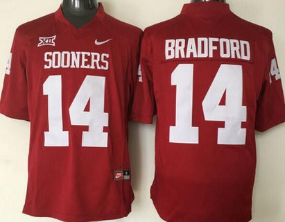 Oklahoma Sooners #14 Sam Bradford Red College Football Jersey