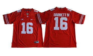 Ohio State Buckeyes #16 J.T. Barrett IV Red Limited Stitched NCAA 2016 College Football Jersey