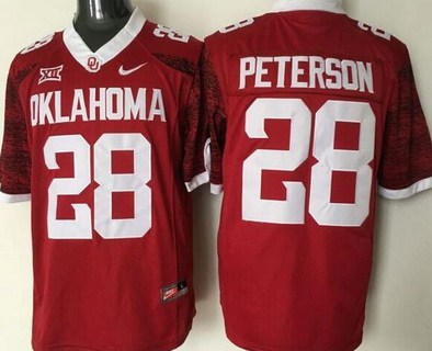 Oklahoma Sooners #28 Adrian Peterson Red 2016 College Football Jersey