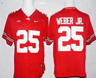 Ohio State Buckeyes #25 Mike Weber Jr. Red Stitched College Football NCAA Jersey