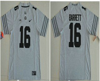 Ohio State Buckeyes #16 J.T. Barrett Gridiron Gray Stitched College Football NCAA Jersey