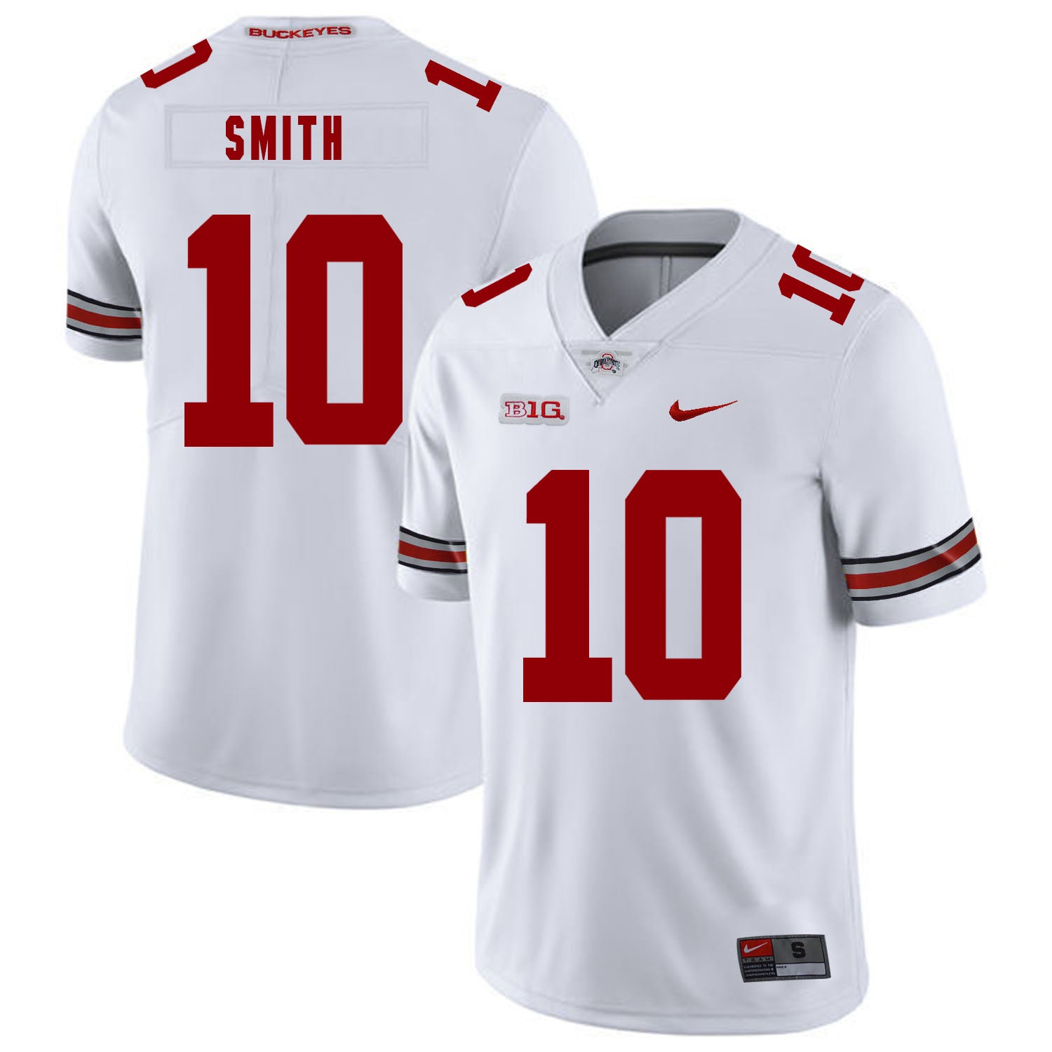 Ohio State Buckeyes #10 Troy Smith Football Jersey White