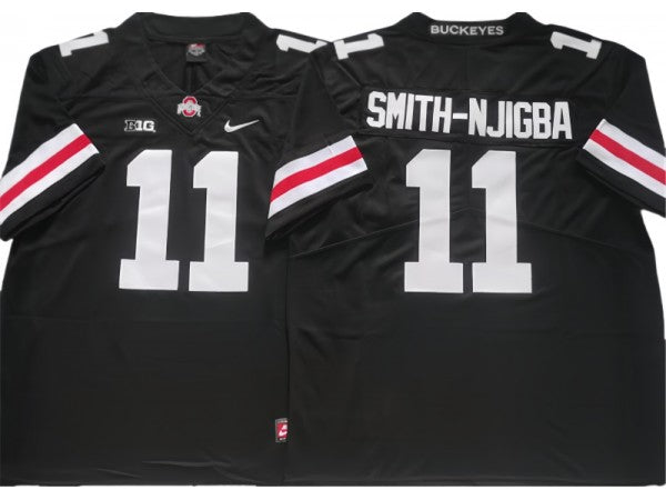 Ohio State Buckeyes #11 Jaxon Smith-Njigba Black-White College Jersey