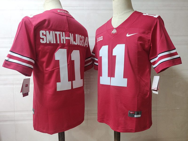 Ohio State Buckeyes #11 Smith-Njigba NCAA Football Jersey Red