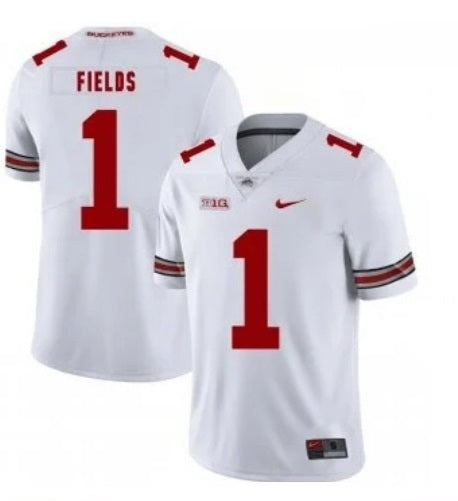 Ohio State Buckeyes #1 Justin Fields College NCAA Football White Jersey