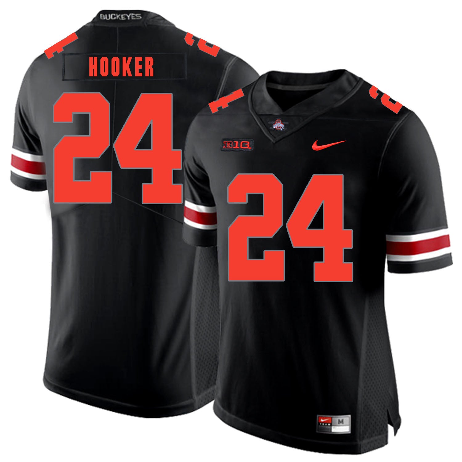 Ohio State Buckeyes #24 Malik Hooker Football Jersey Black Shadow