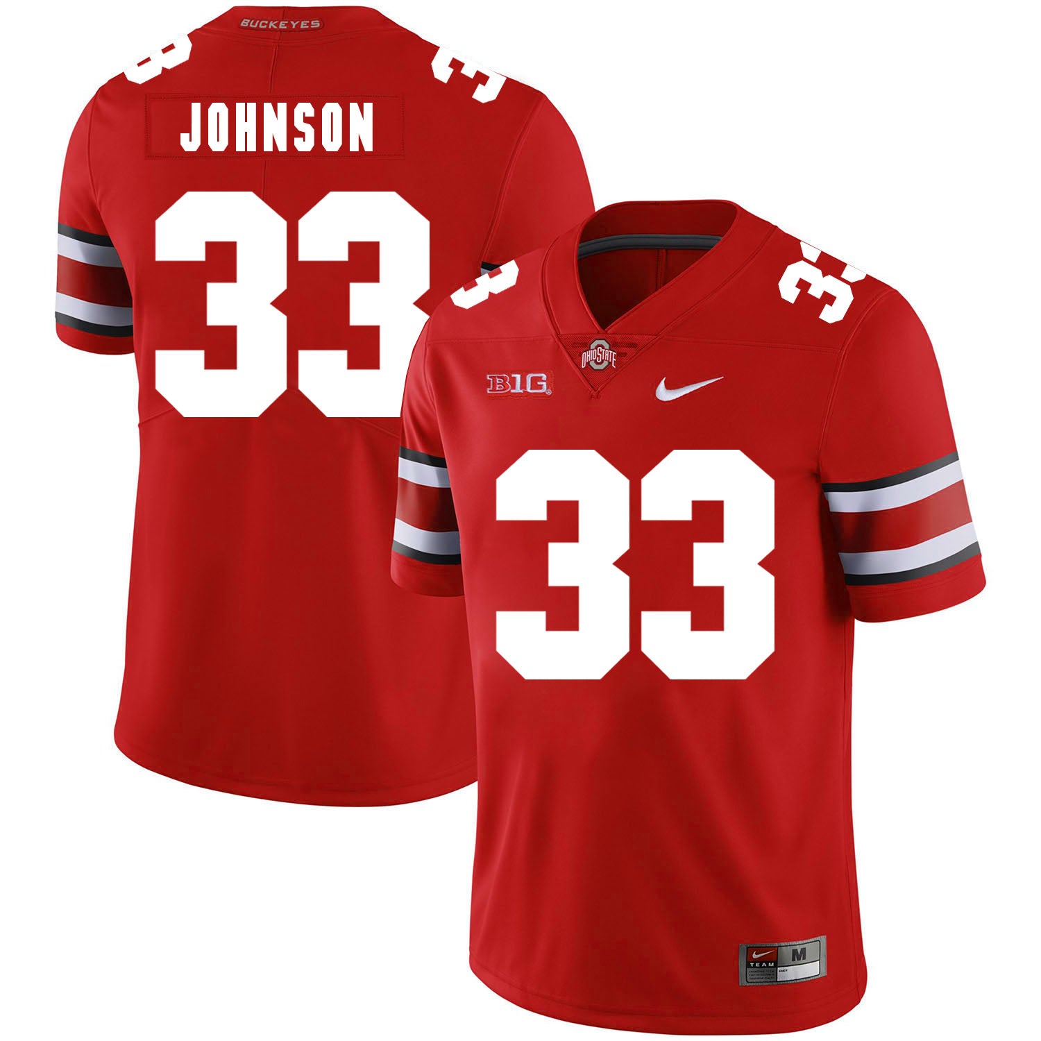 Ohio State Buckeyes #33 Pete Johnson Football Jersey Red