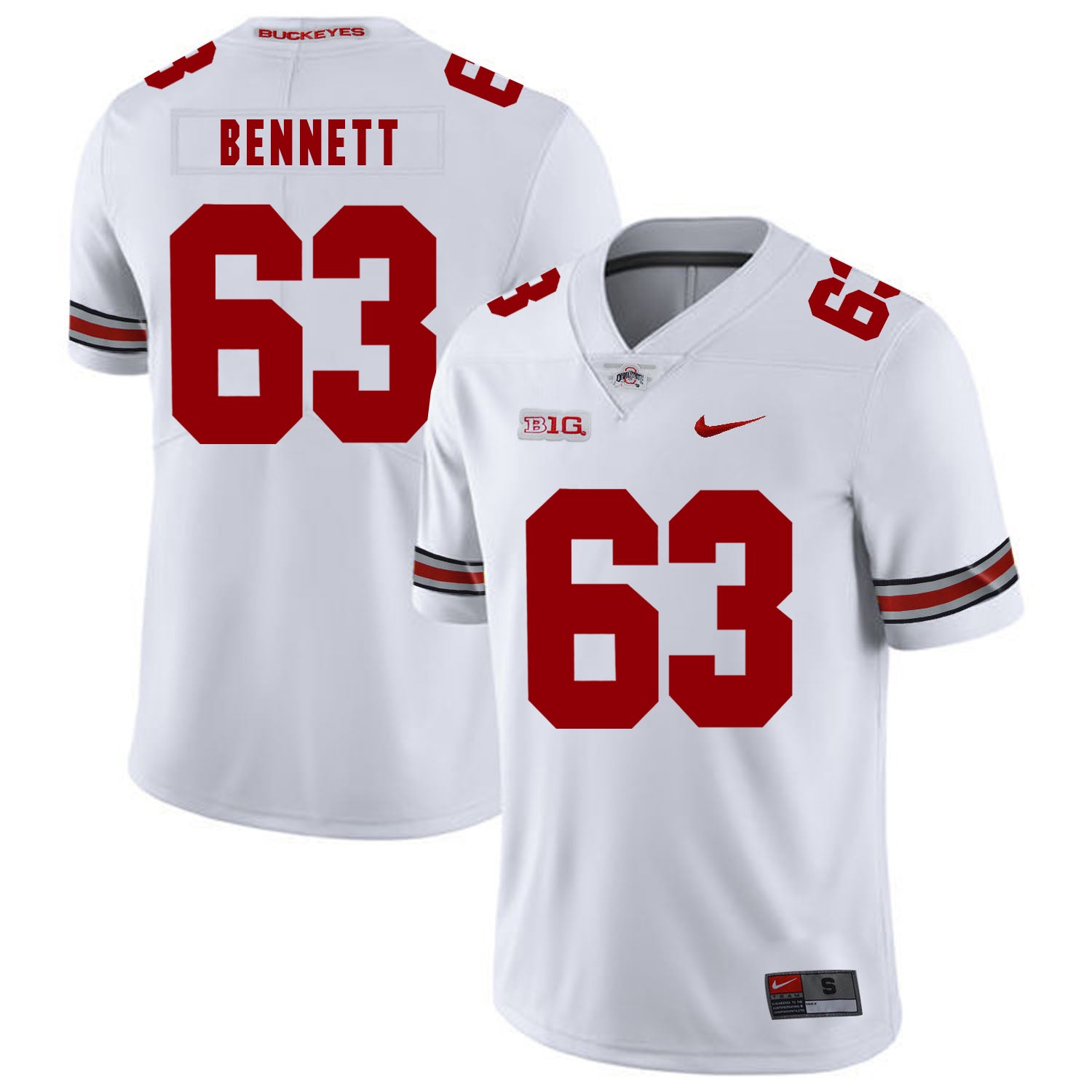 Ohio State Buckeyes #63 Michael Bennett IV Football Jersey White