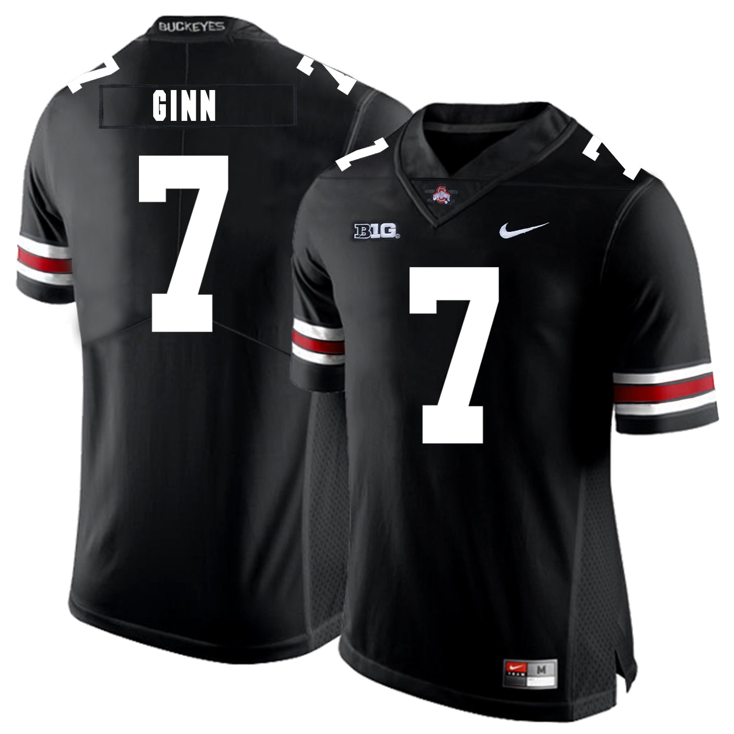 Ohio State Buckeyes #7 Ted Ginn Jr College Football Jersey Black