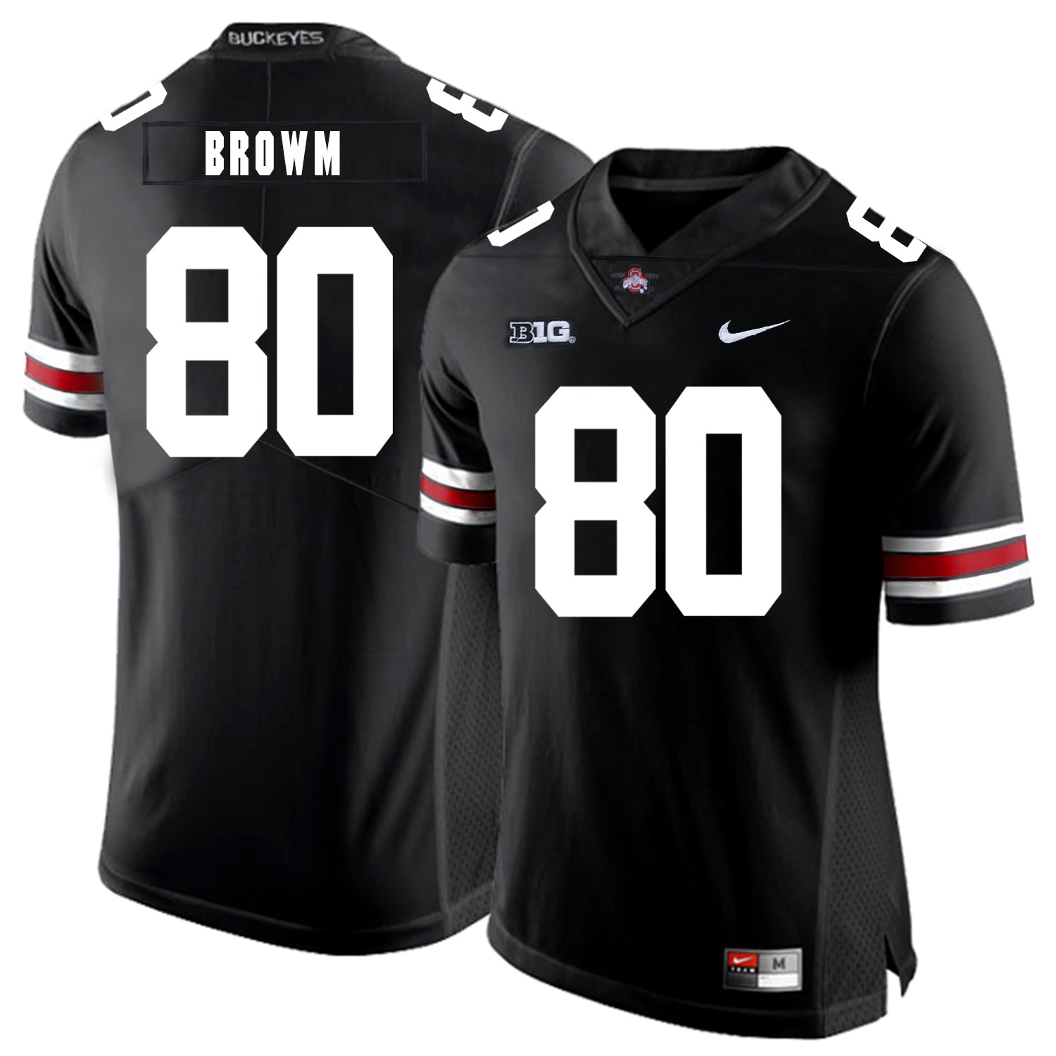 Ohio State Buckeyes #80 Noah Brown Football Jersey Black