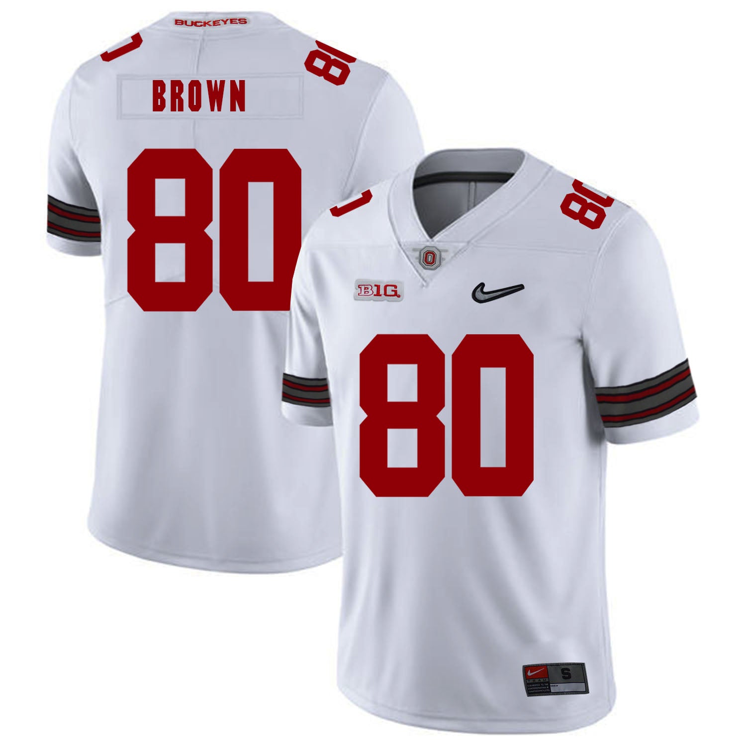 Ohio State Buckeyes #80 Noah Brown Football Jersey Diamond White