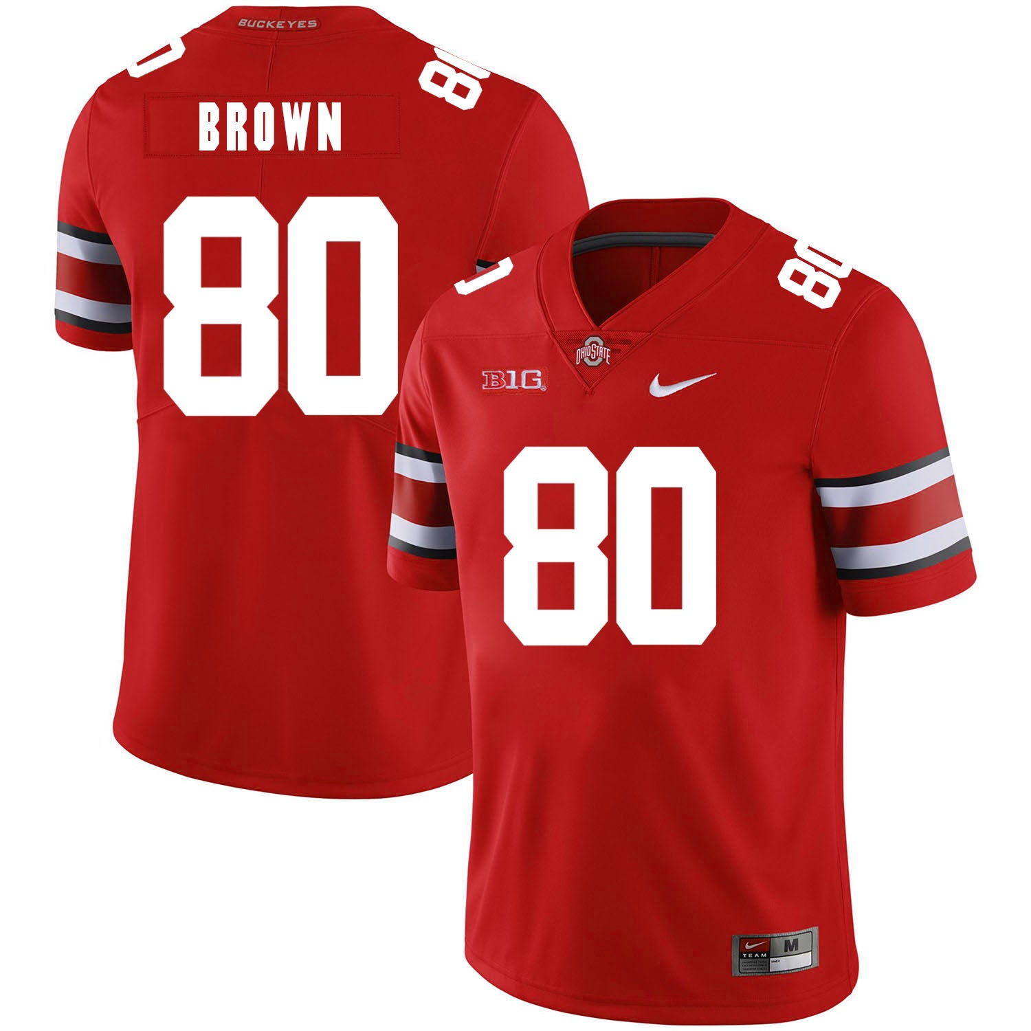 Ohio State Buckeyes #80 Noah Brown Football Jersey Red