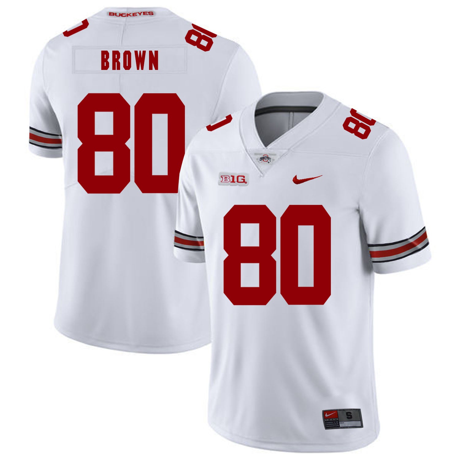 Ohio State Buckeyes #80 Noah Brown Football Jersey White