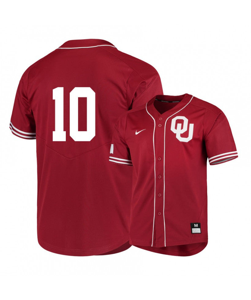 Oklahoma Sooners 10 Tanner Tredaway Red Elite College Baseball Jersey
