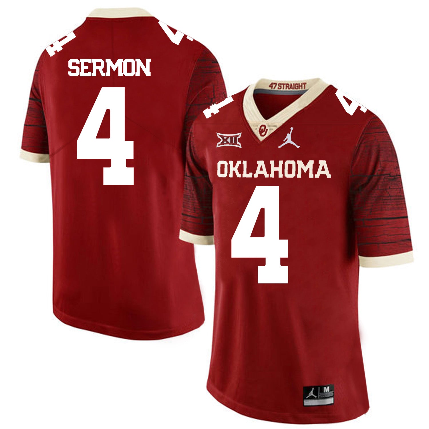 Oklahoma Sooners #4 Trey Sermon Football Jersey Chai Pattern Red