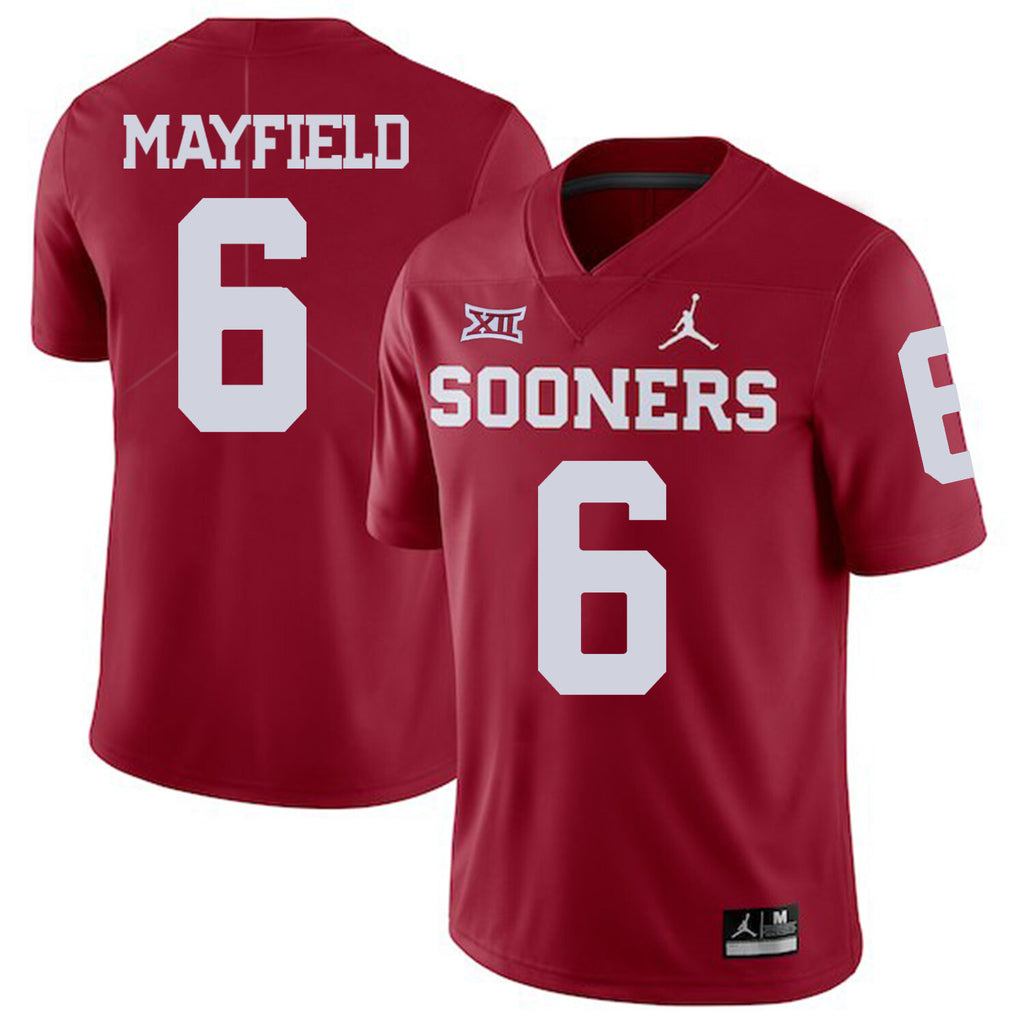 Oklahoma Sooners #6 Baker Mayfield Football Jersey Dark Red
