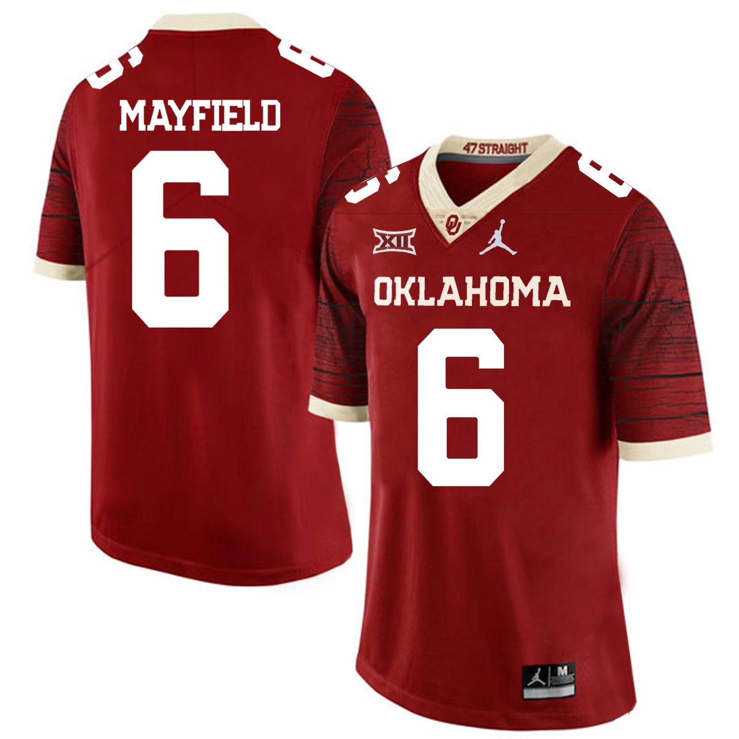 Oklahoma Sooners #6 Baker Mayfield Football Jersey Firewood Dark Red