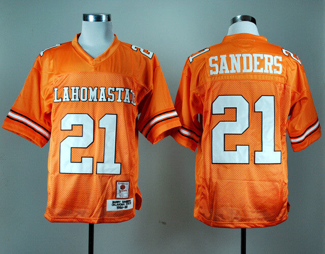 Oklahoma State Cowboys #21 Barry Sanders Football Jersey Orange