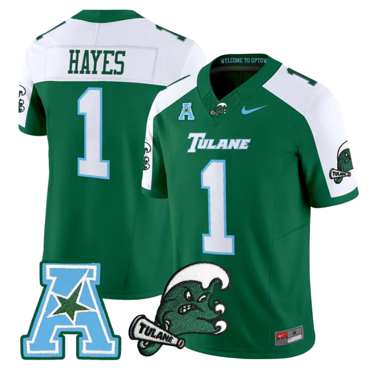 Omari Hayes Jersey #1 Tulane Green Wave 2025 Vapor Limited Stitched